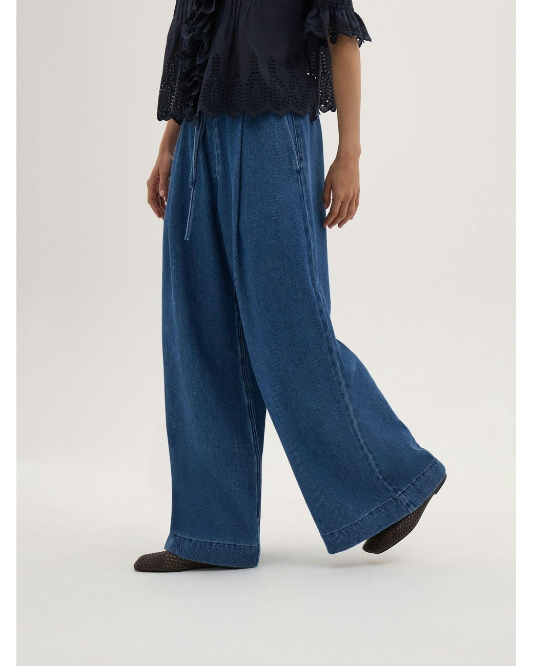 Hush Blue Taylor Wide Leg Supersoft Jeans