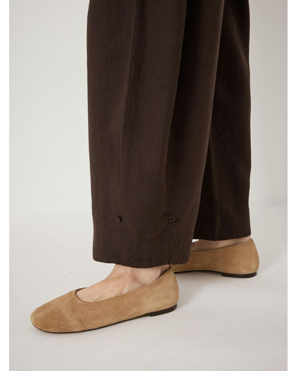 Hush Natural Dania Linen Blend Barrel Leg Trousers