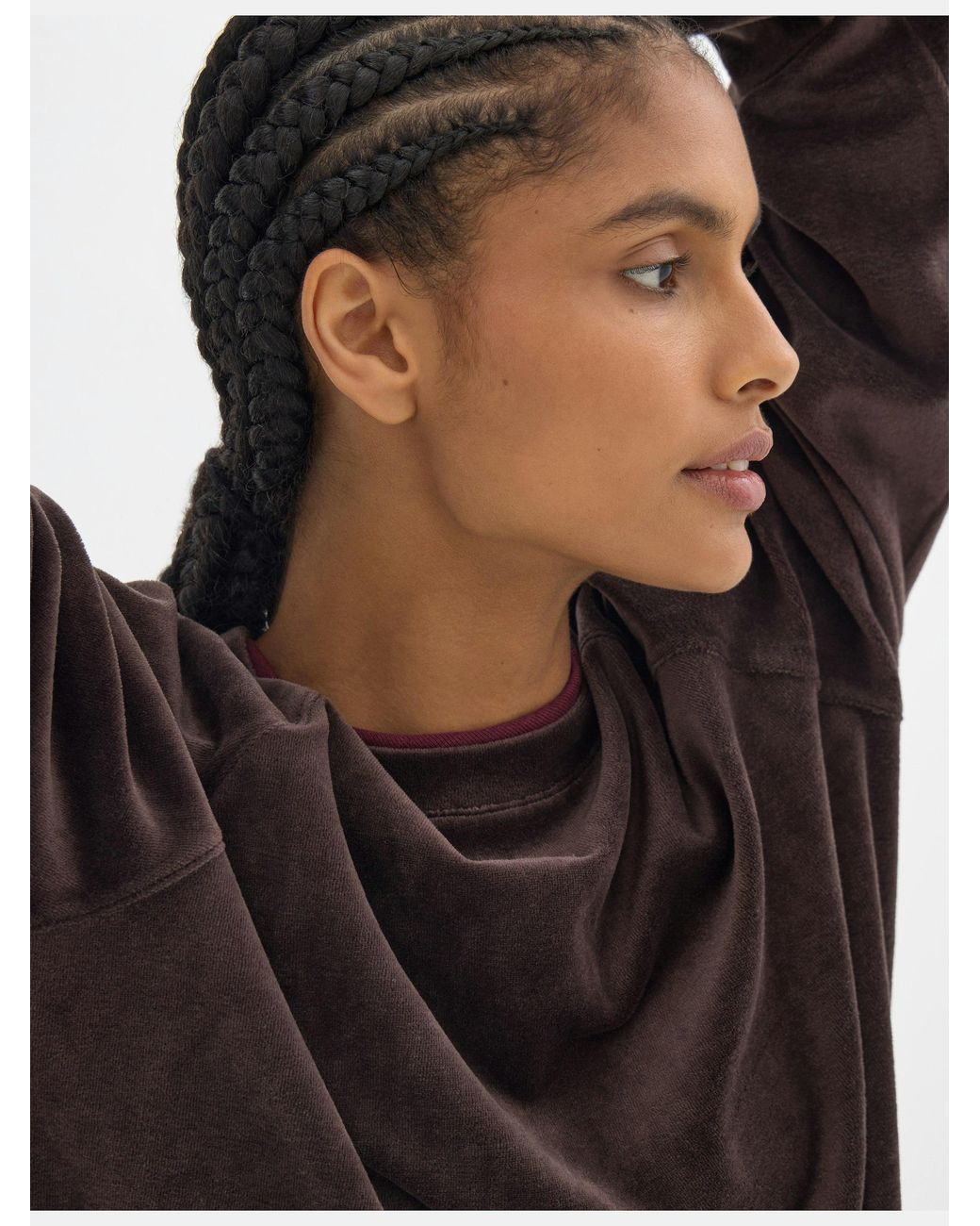 Hush Brown Aarti Velour Sweatshirt