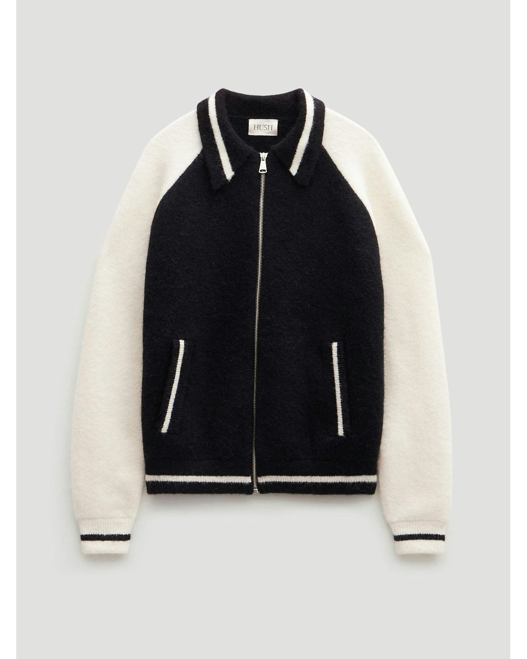 Hush Multicolor Varsity Logo Wool Blend Bomber Jacket