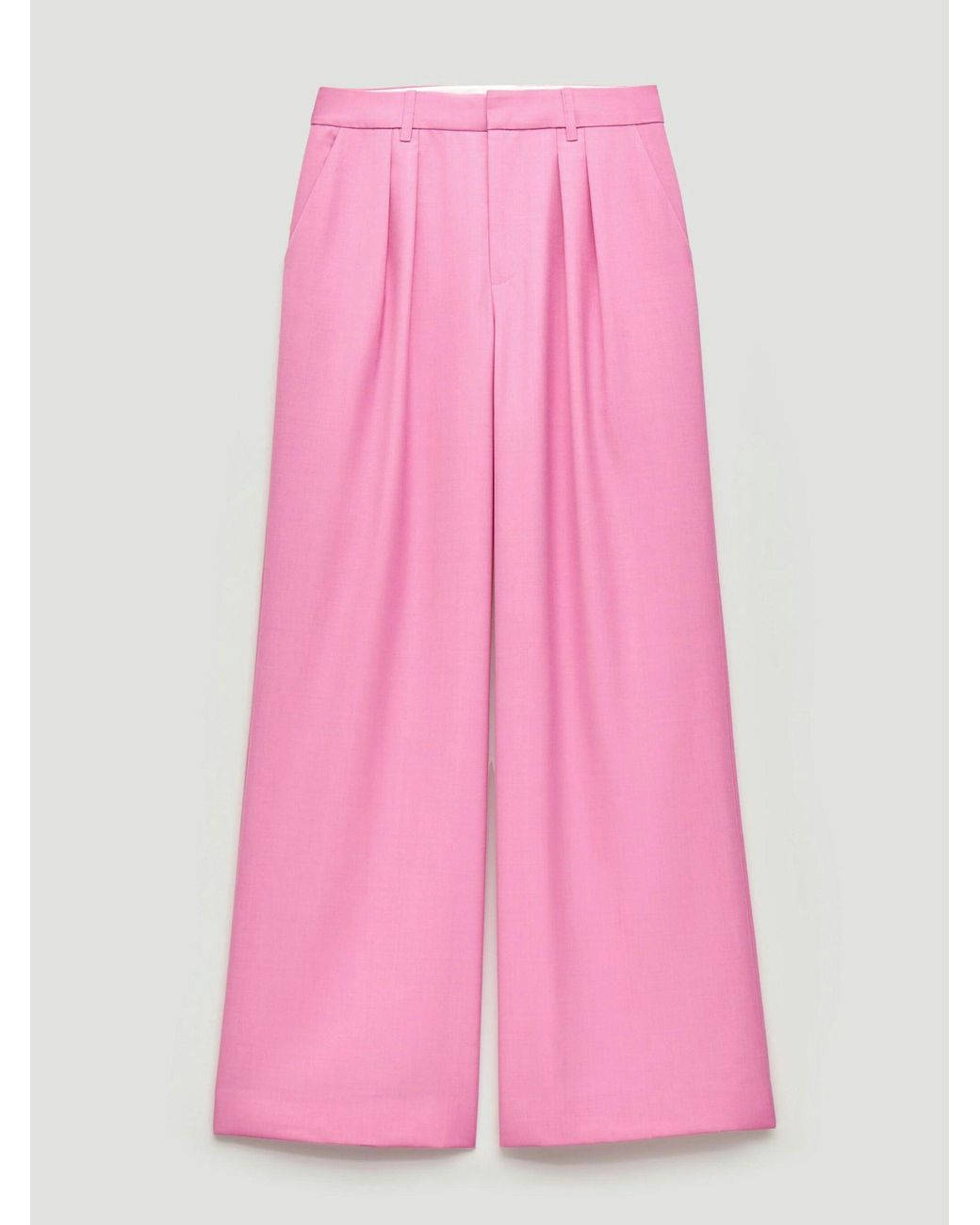 Hush Pink Lya Wool Blend Wide Leg Trousers