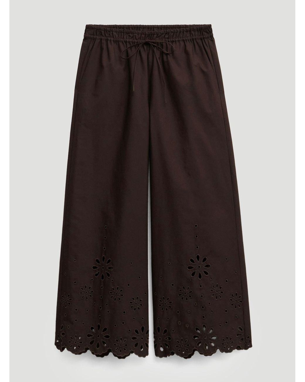 Hush Natural Renna Broderie Placement Trousers