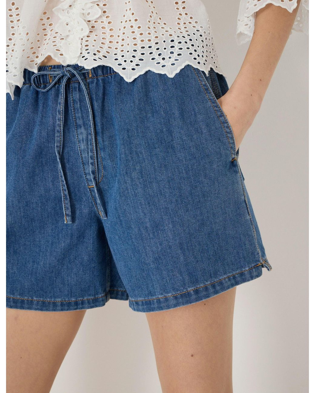 Hush Blue Betty Denim Pull On Shorts