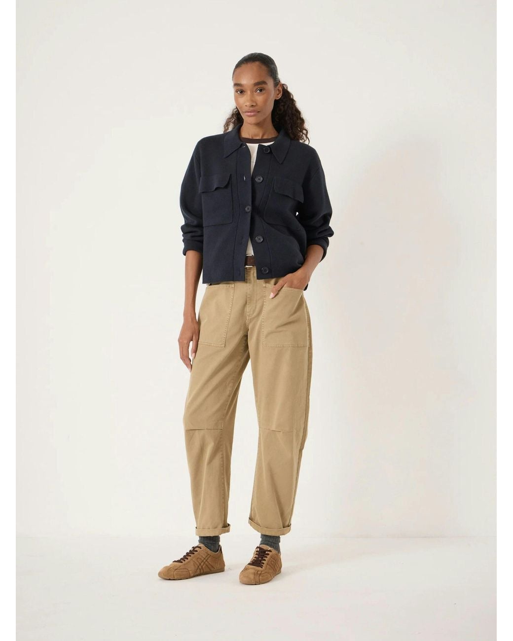 Hush Blue Bobbie Shirt Jacket With Wool