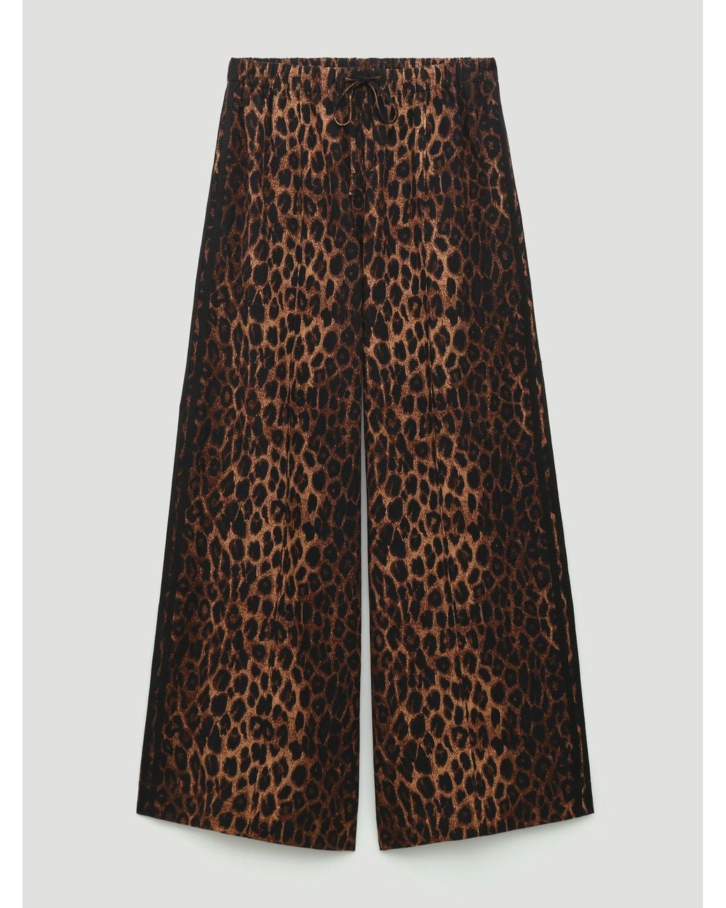 Hush Black Petunia Linen Blend Leopard Print Trousers