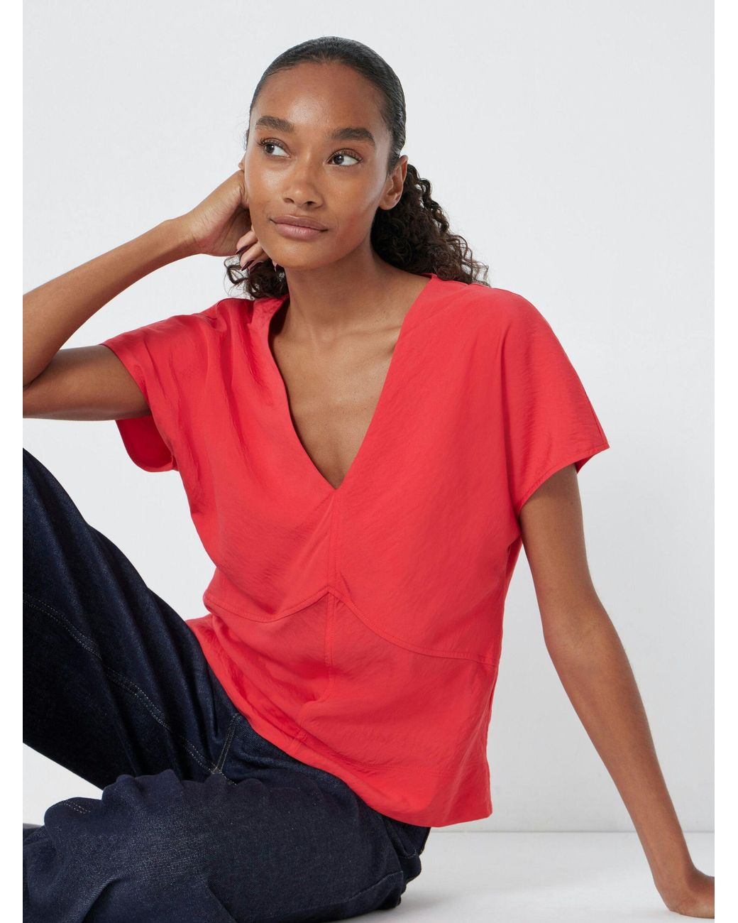 Hush Red Grace Short Sleeve Top