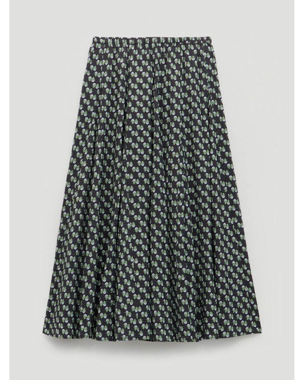 Hush White Mavi Godet Crinkle Midi Skirt