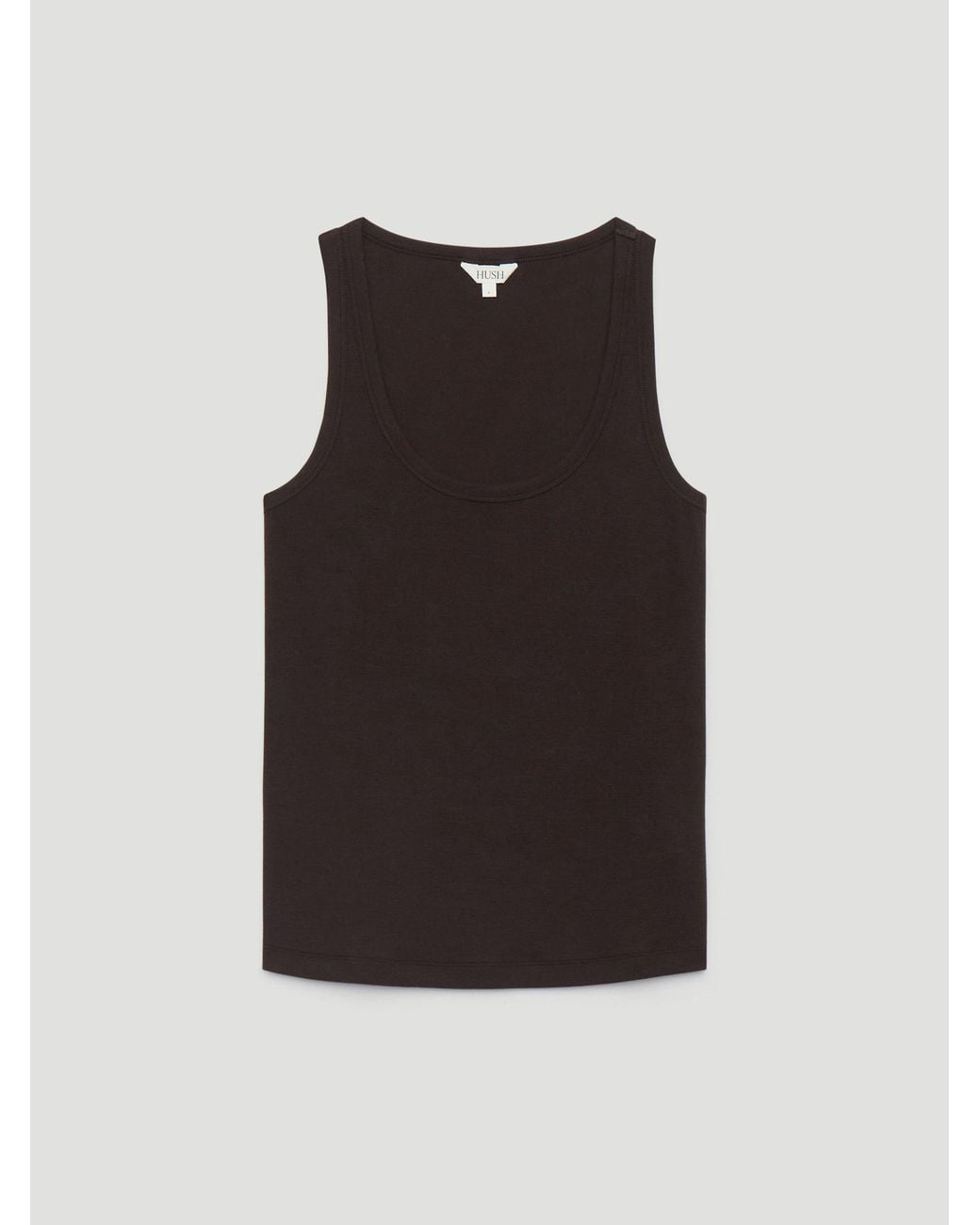 Hush Brown Scoop Neck Ribbed Vest