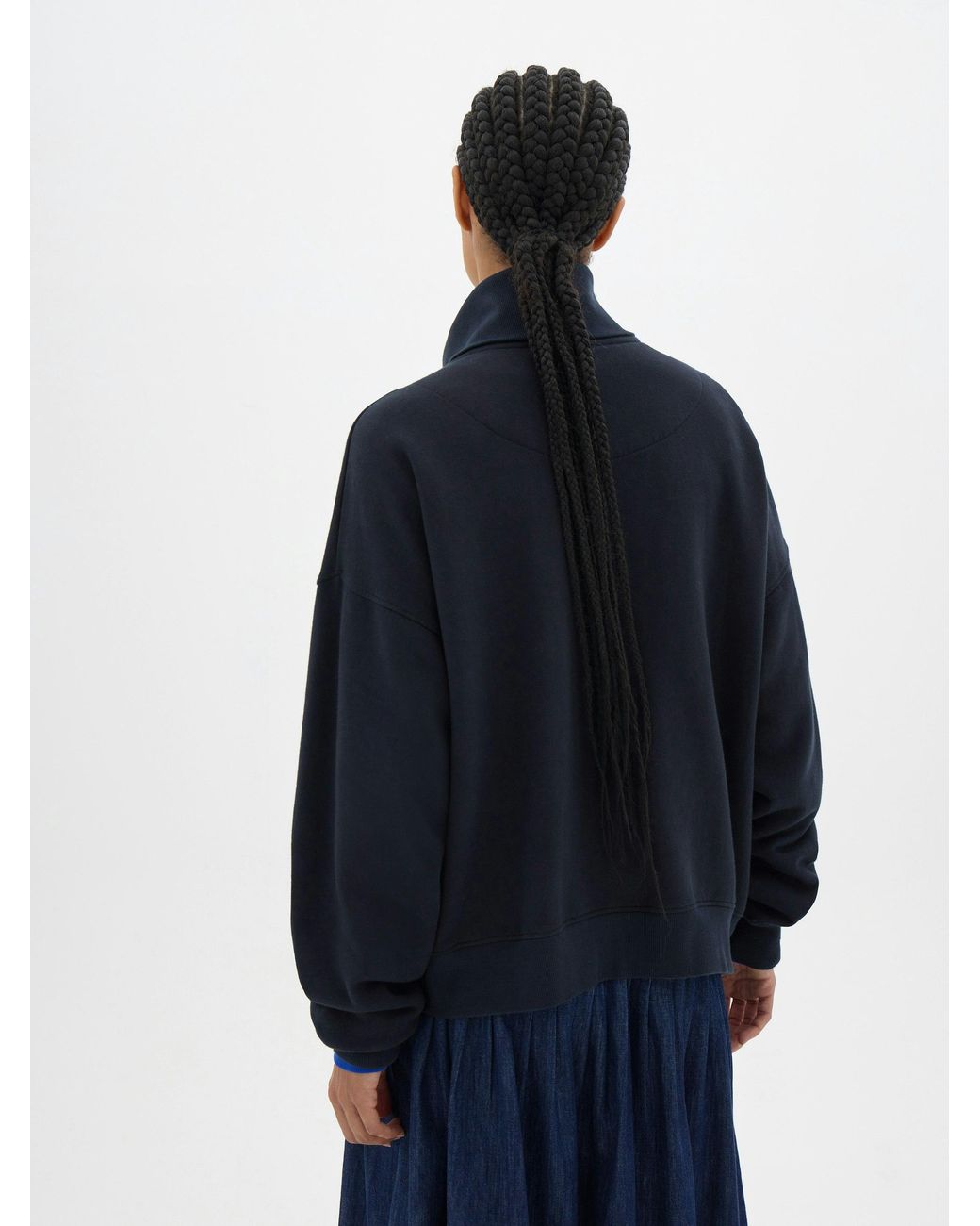 Hush Blue Elyna Funnel Neck Zip Sweatshirt