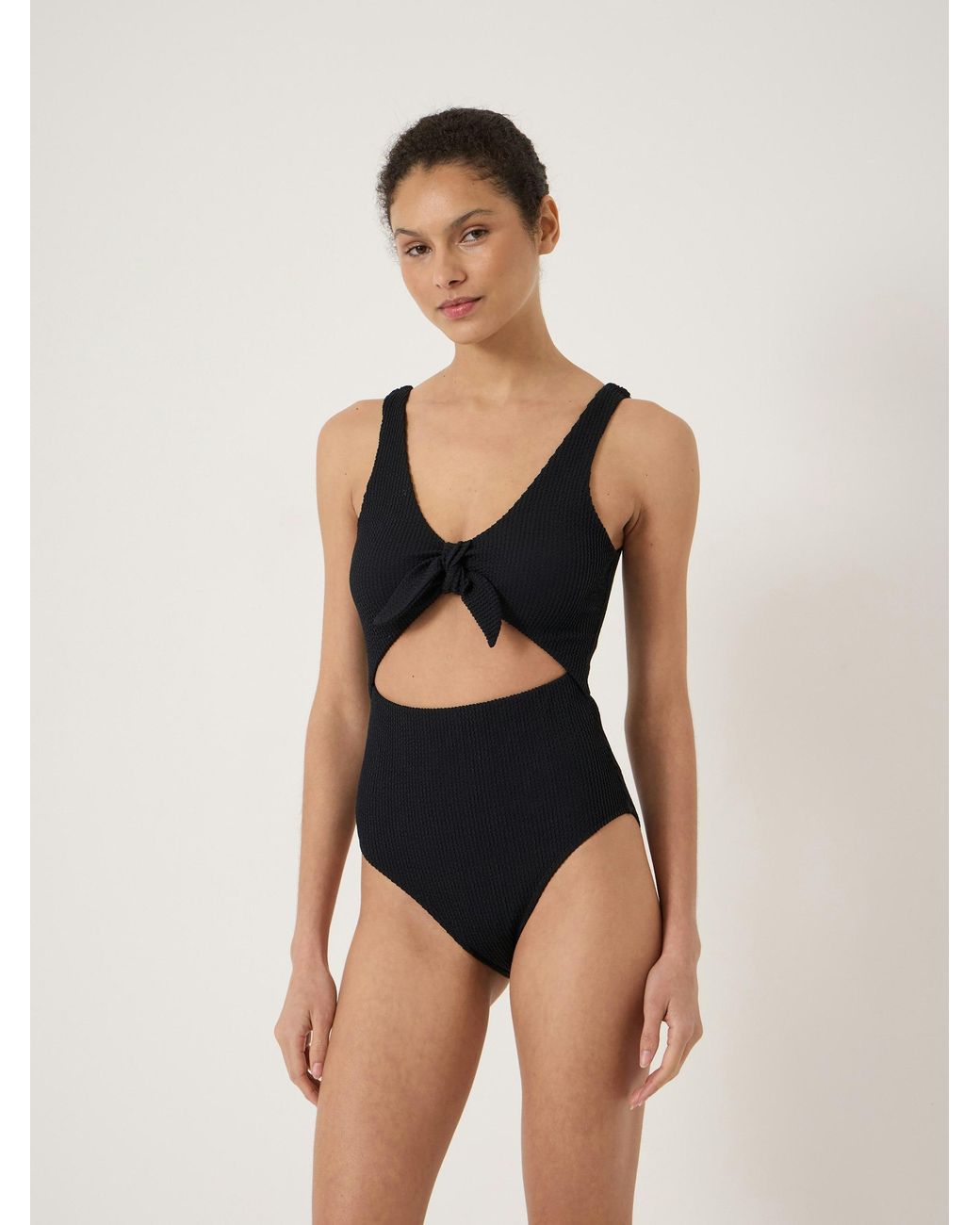 Hush Natural Maren Crinkle Tie Front Swimsuit