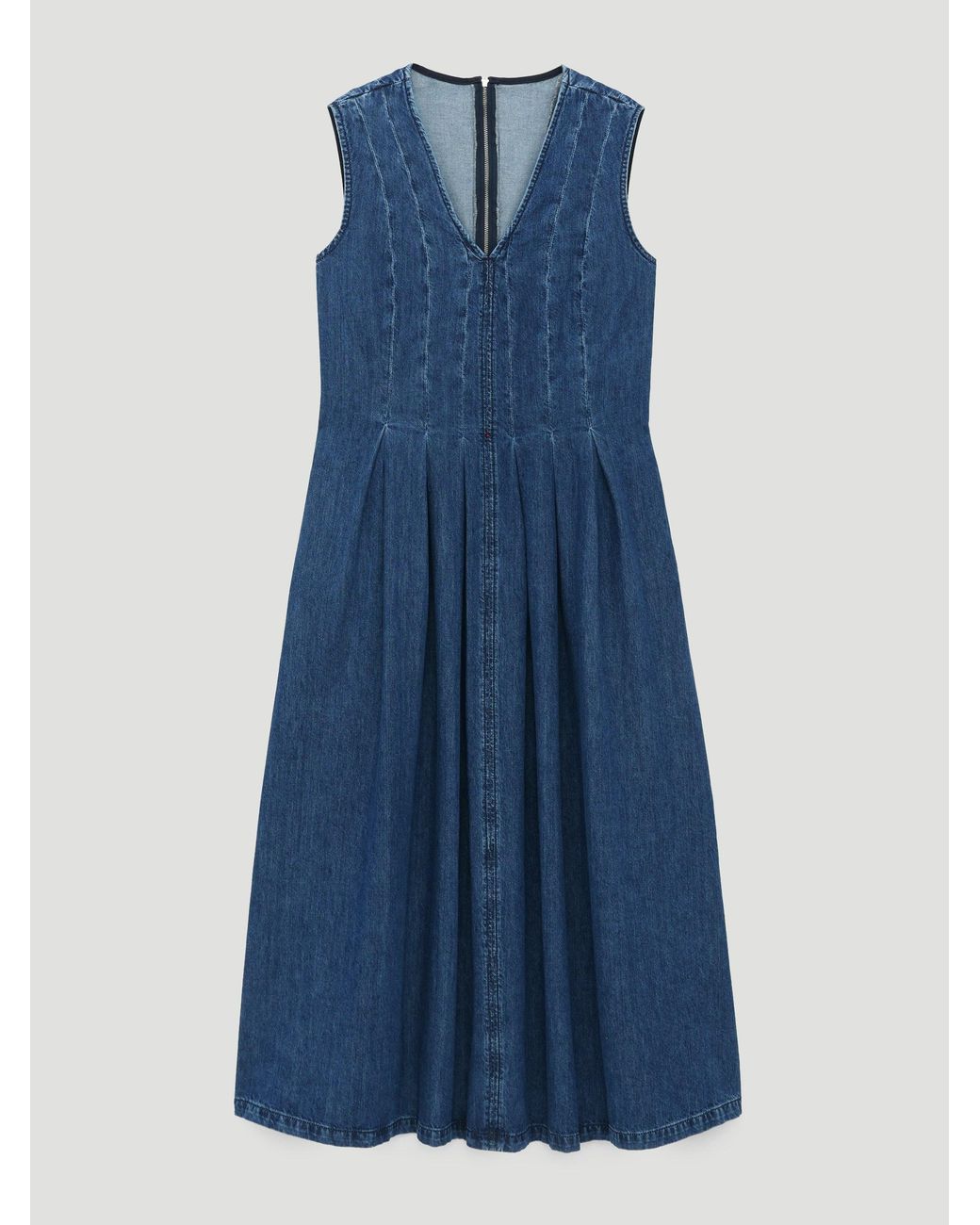Hush Blue Priya Denim Pleated Midi Dress