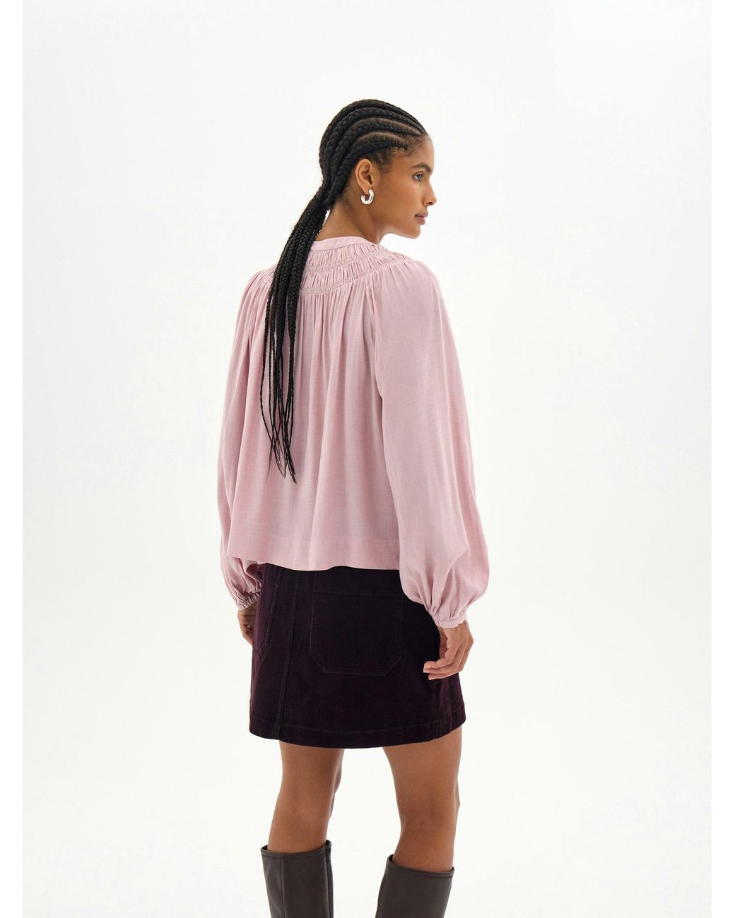 Hush Pink Dru Soft Wool Blouse