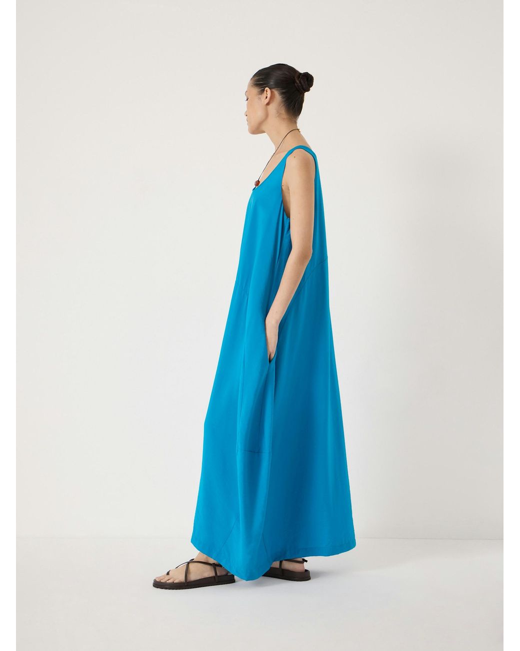 Hush Blue Liddie Barrel Tank Maxi Dress