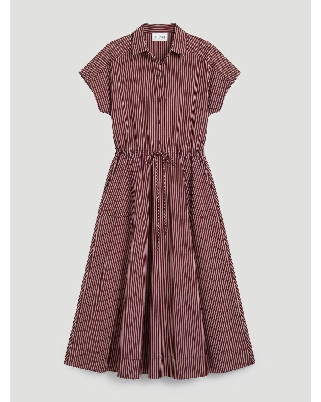 Hush Pink Lila Short Sleeve Midi Dress