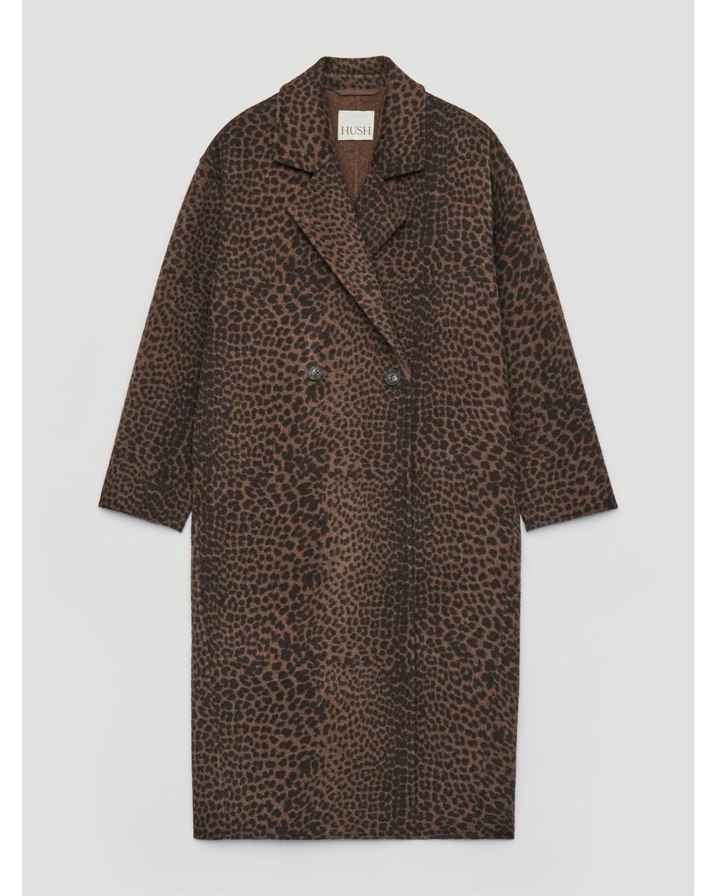 Hush Multicolor Mili Pure Wool Double Faced Leopard Coat