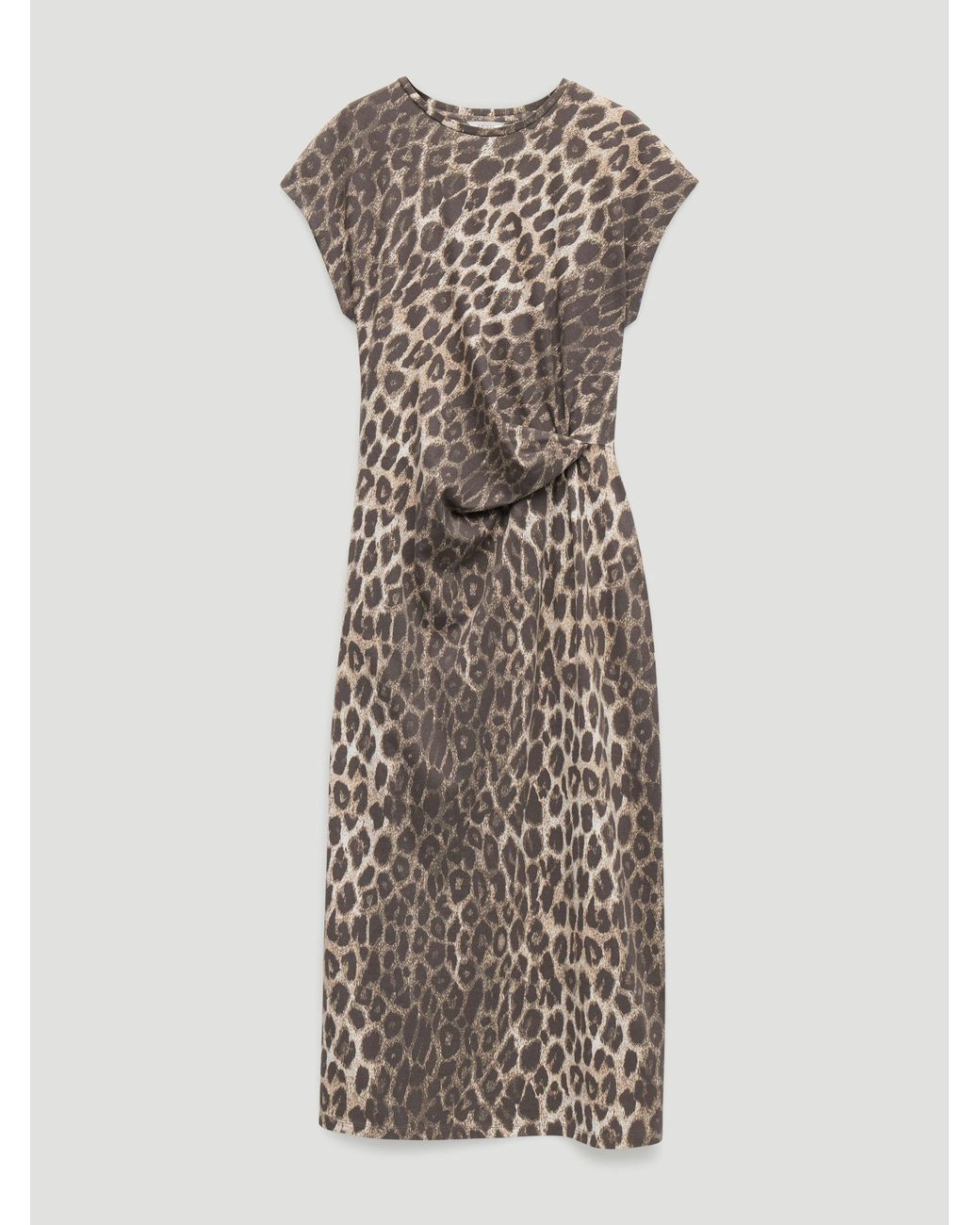 Hush Natural Athena Twist-Detail Jersey Midi Dress