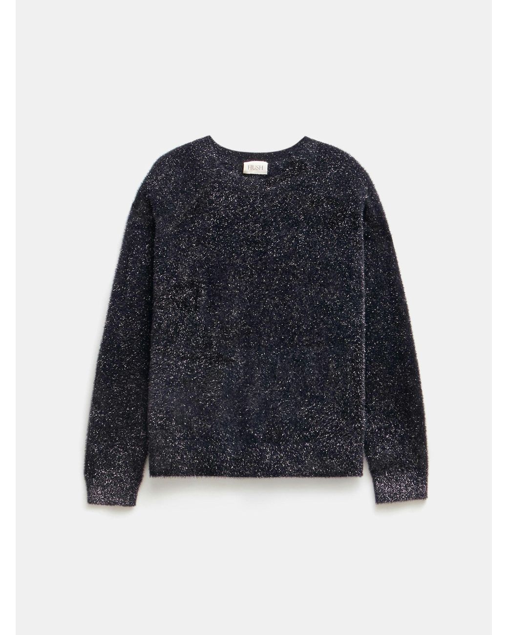 Hush Blue Jaime Metallic Tinsel Crew Neck Jumper