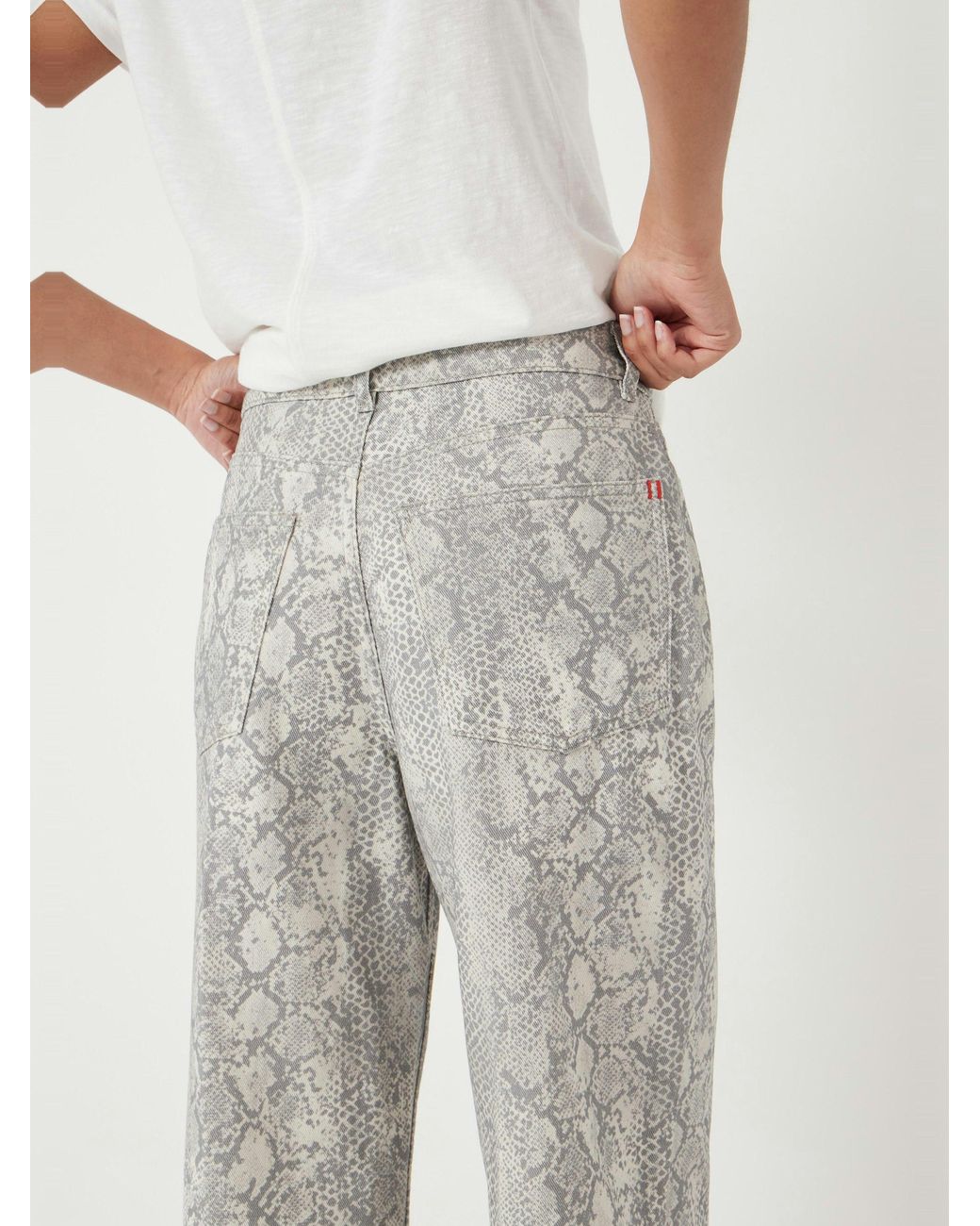 Hush White Straight Leg Printed Jeans