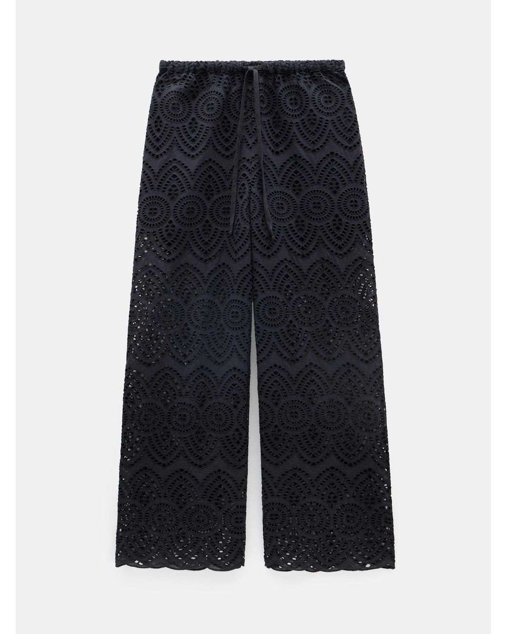 Hush White Cotton Broderie Trousers
