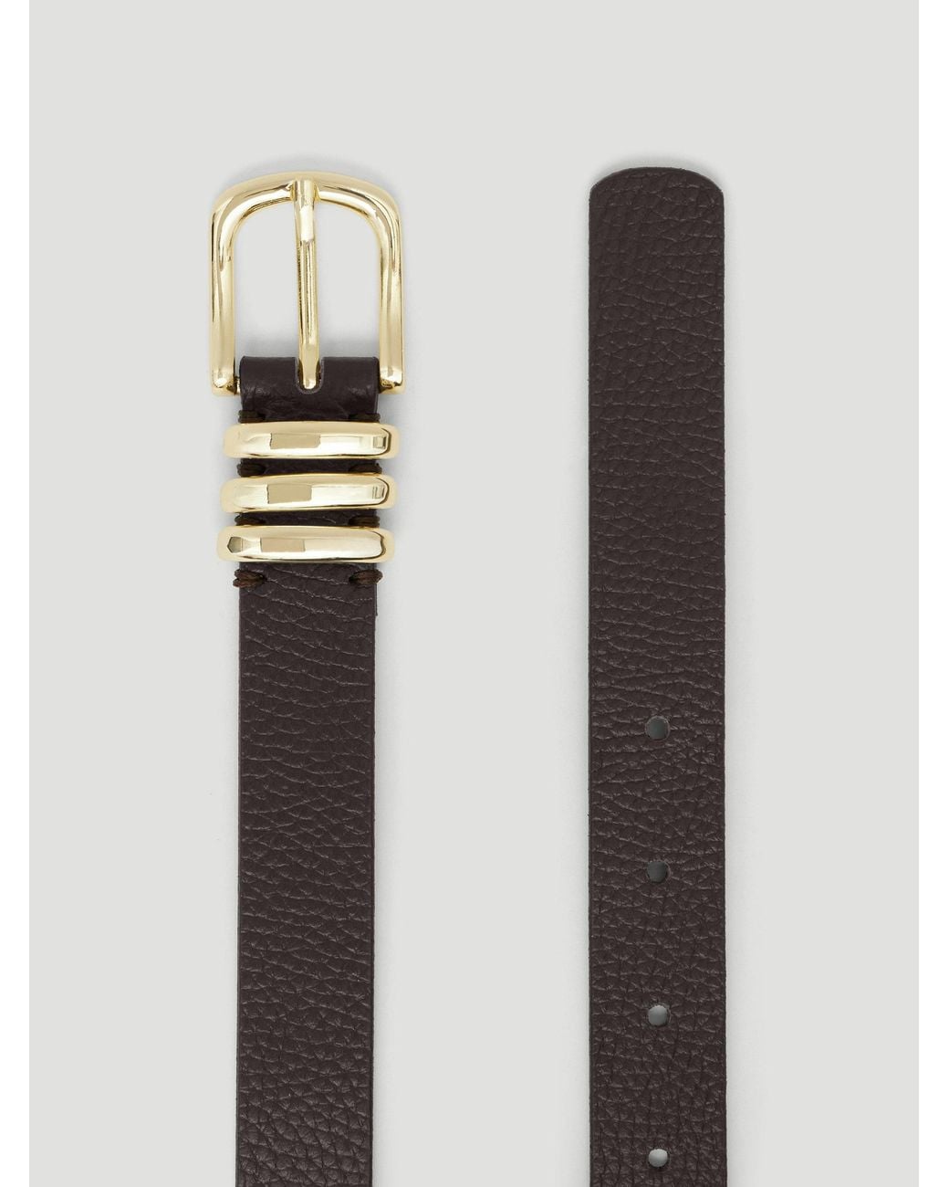 Hush White Isabel Leather Multi Ring Belt