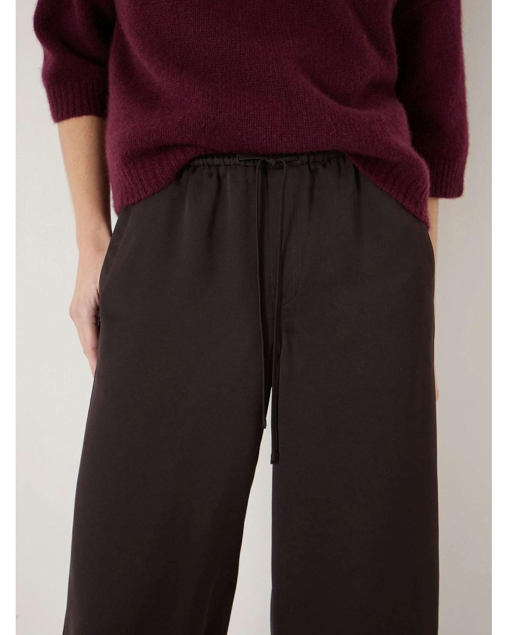 Hush Multicolor Tamar Satin Straight Ankle Grazer Trousers