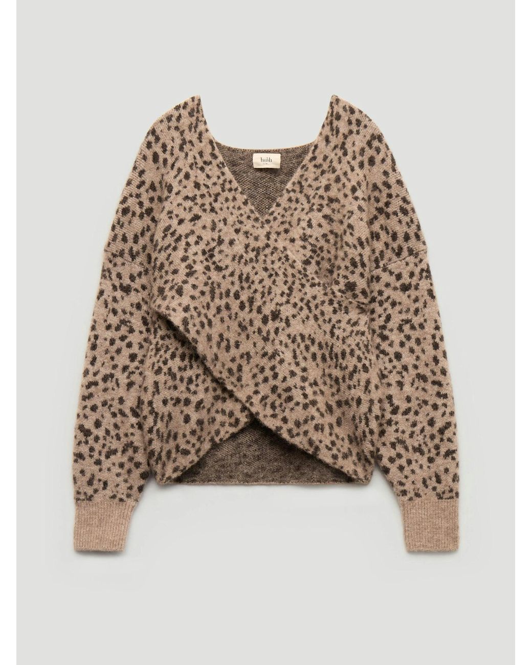 Hush Natural Betty Wool Blend Patterned Wrap Jumper