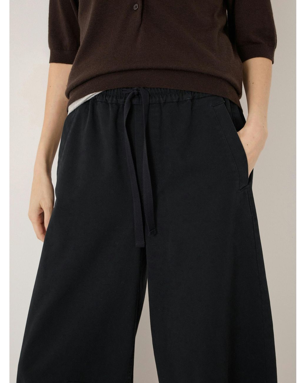 Hush Black Rina Pull On Barrel Leg Trousers