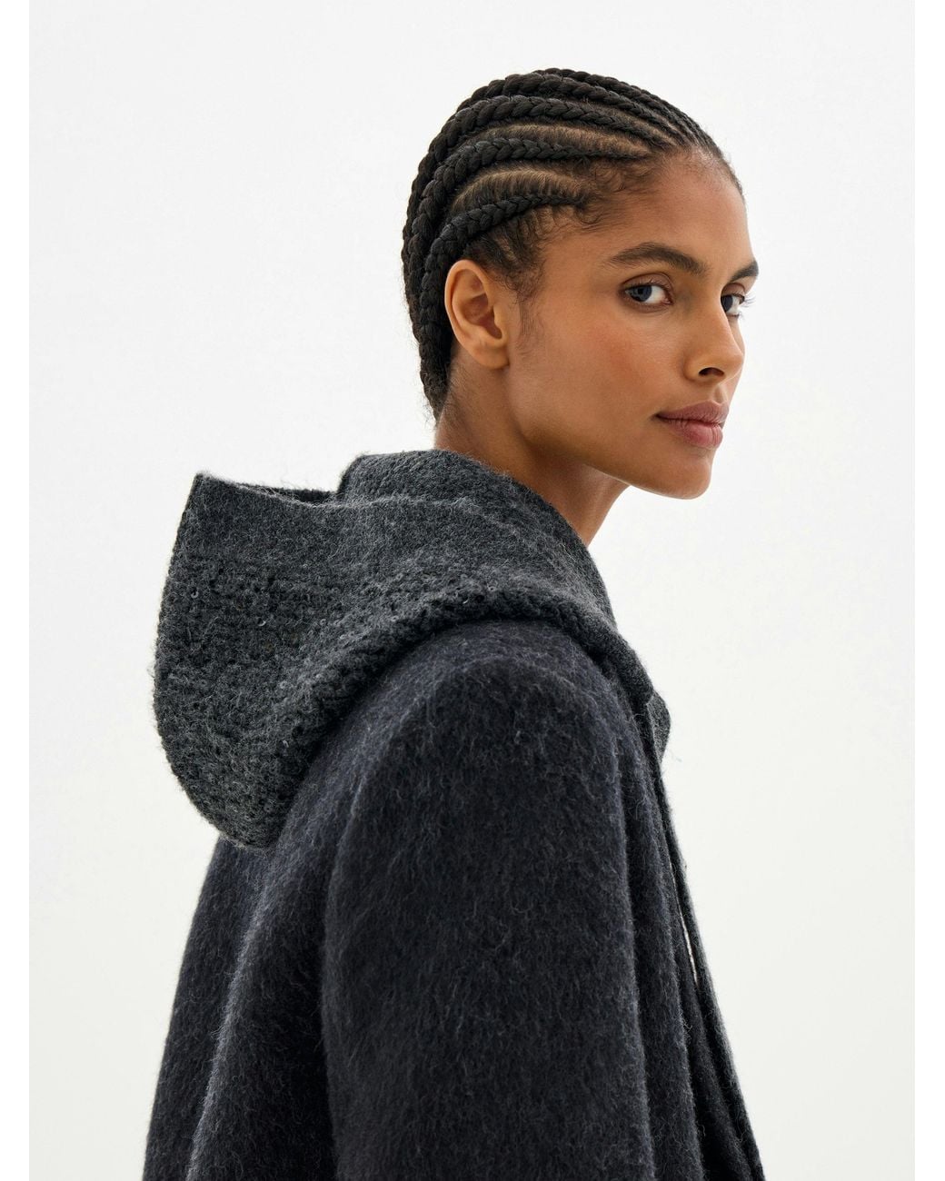 Hush Black Marietta Knitted Sequin Hood
