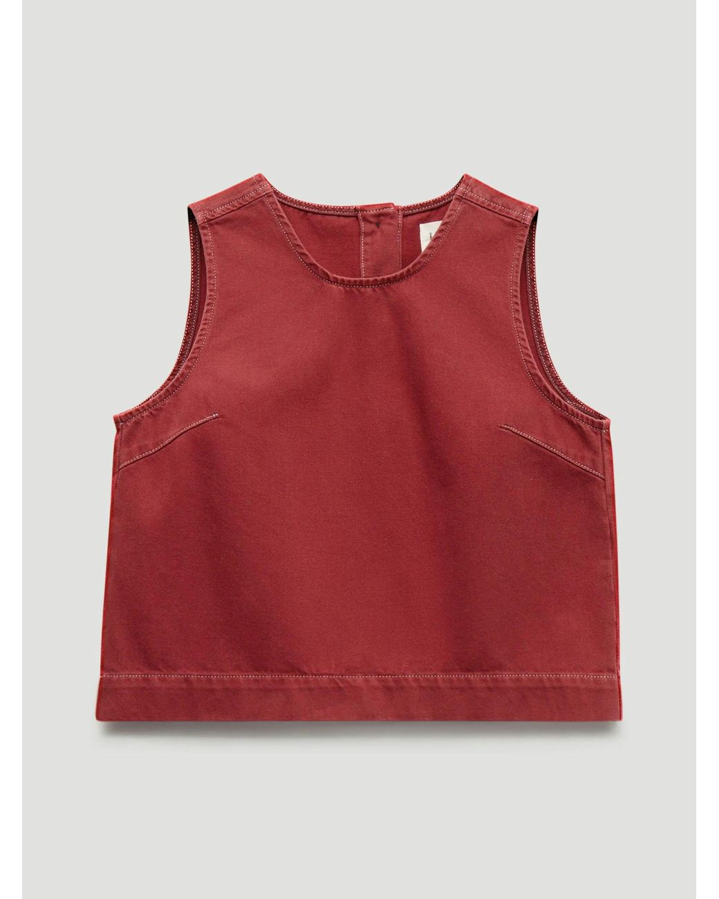 Hush Red Valerie Denim Shell Top