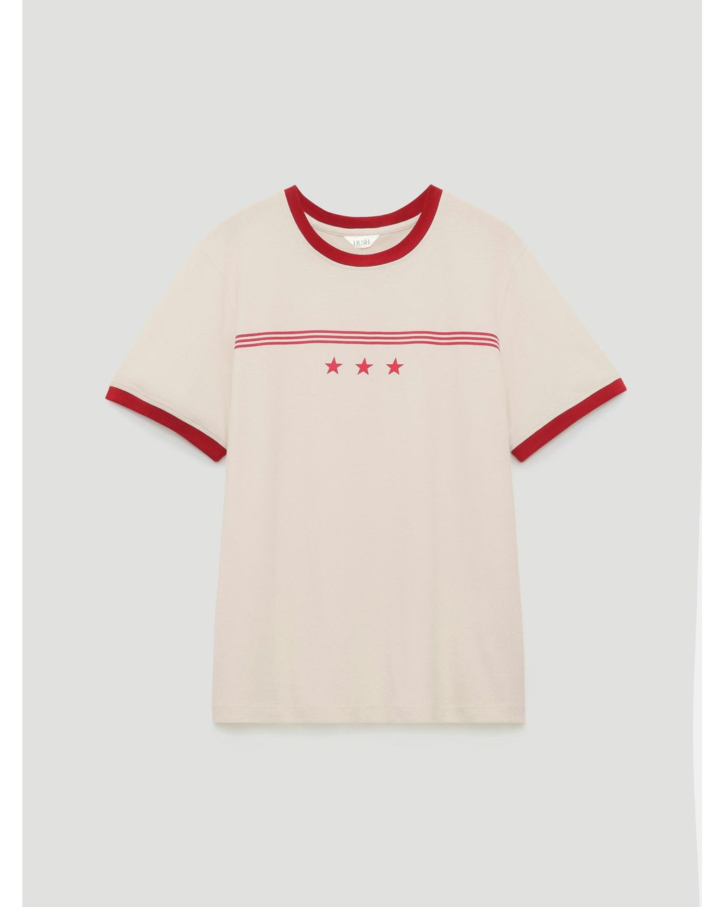 Hush Pink Star Ringer Slim T-Shirt