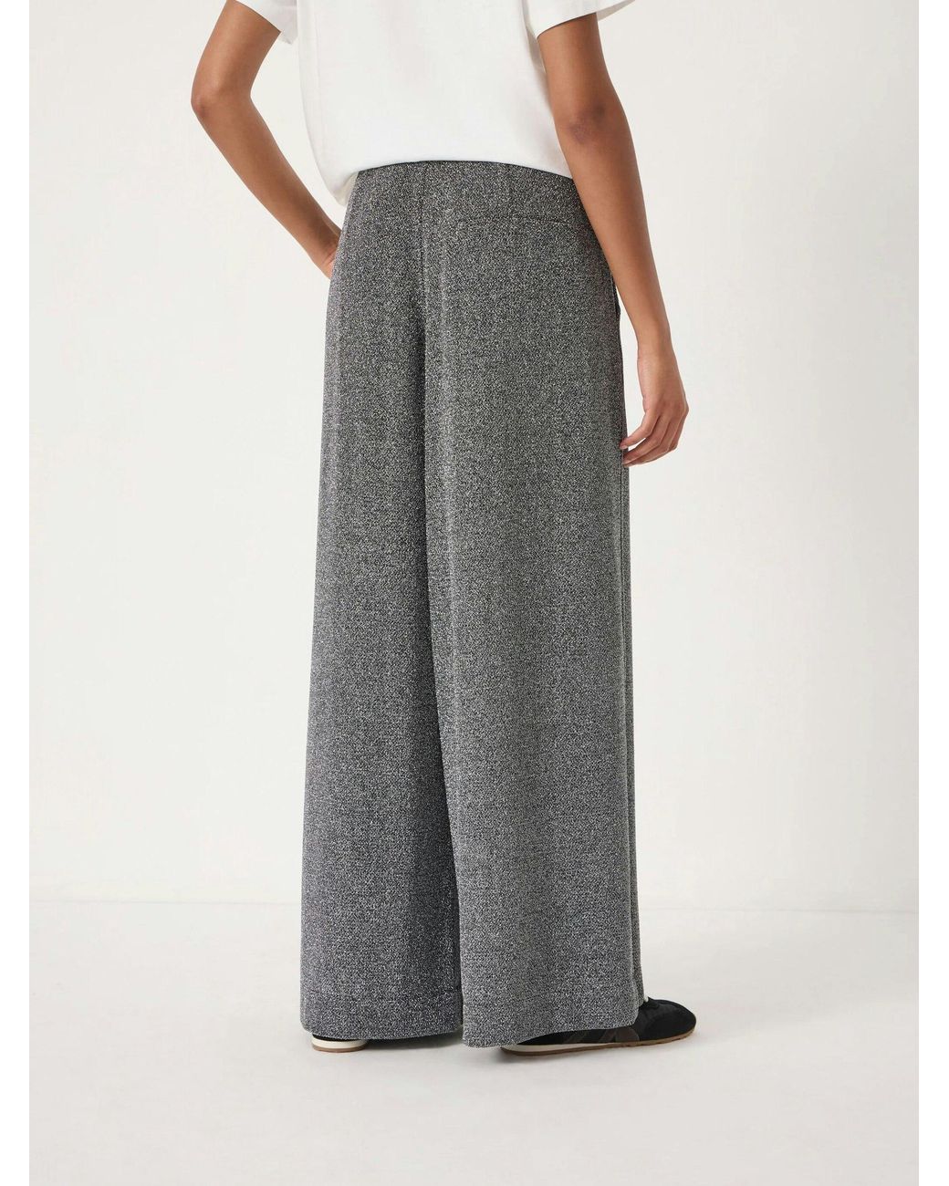 Hush Gray Taylor Metallic Wide Leg Trousers