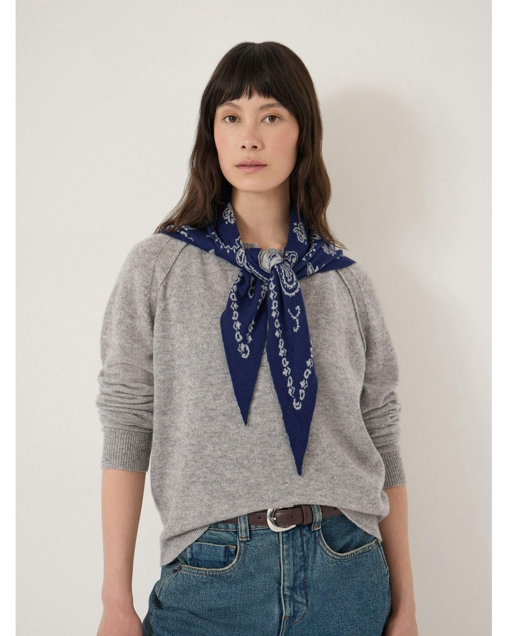 Hush Blue Paisley Triangle Scarf