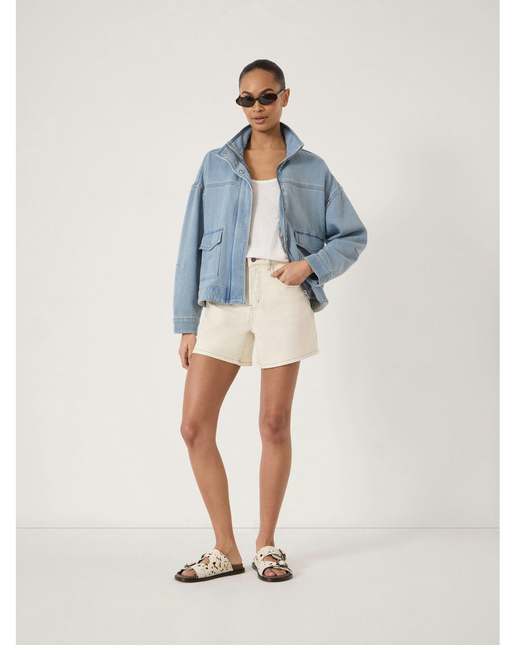 Hush Blue Robbie Cropped Supersoft Denim Jacket