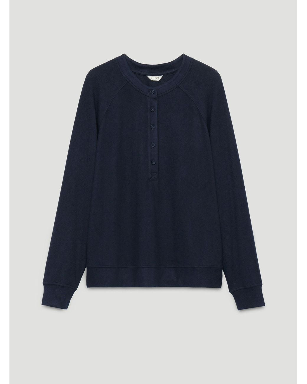 Hush Blue Harriet Henley Super Soft Top