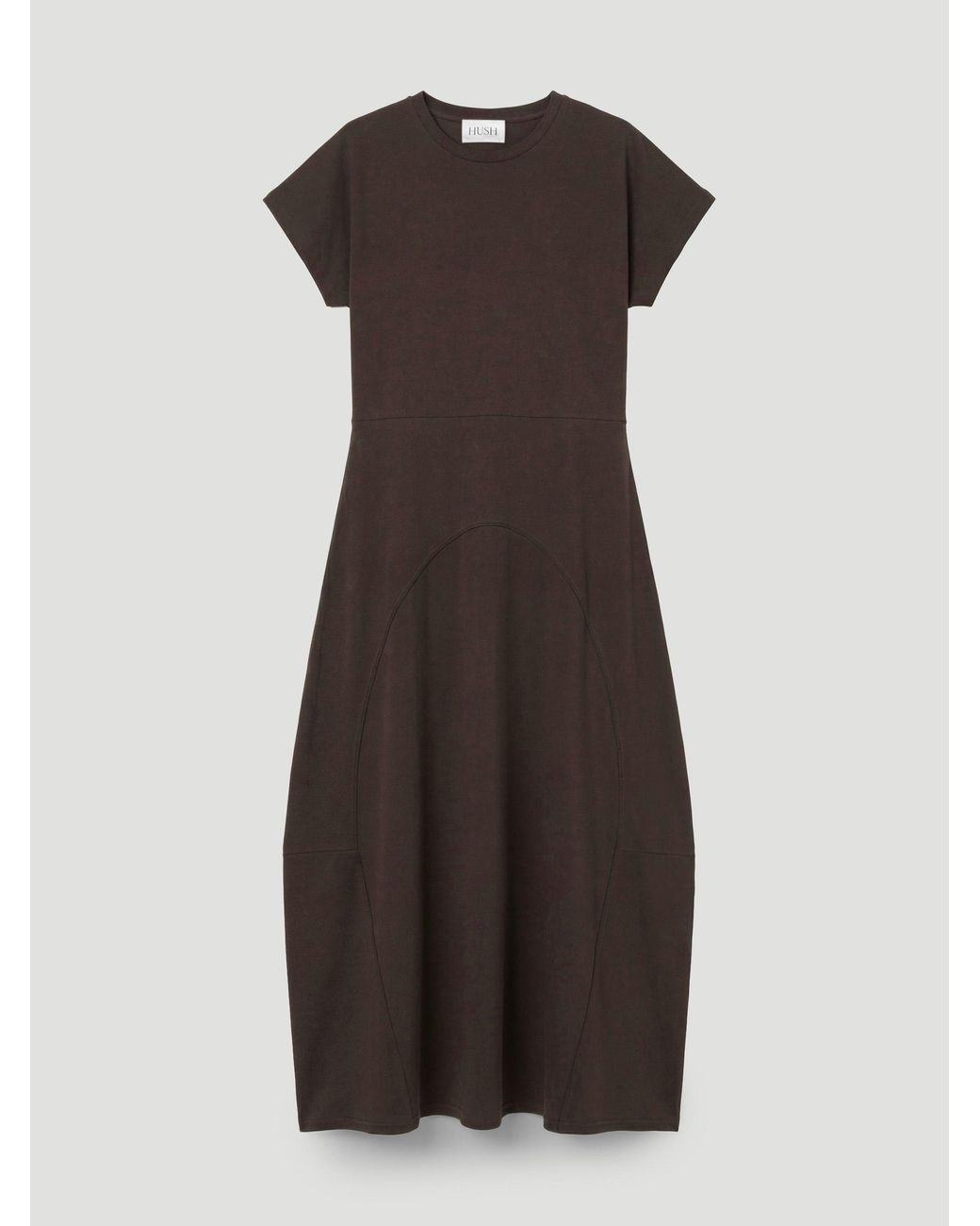 Hush Natural Thelma Cap Sleeve Barrel Jersey Midi Dress