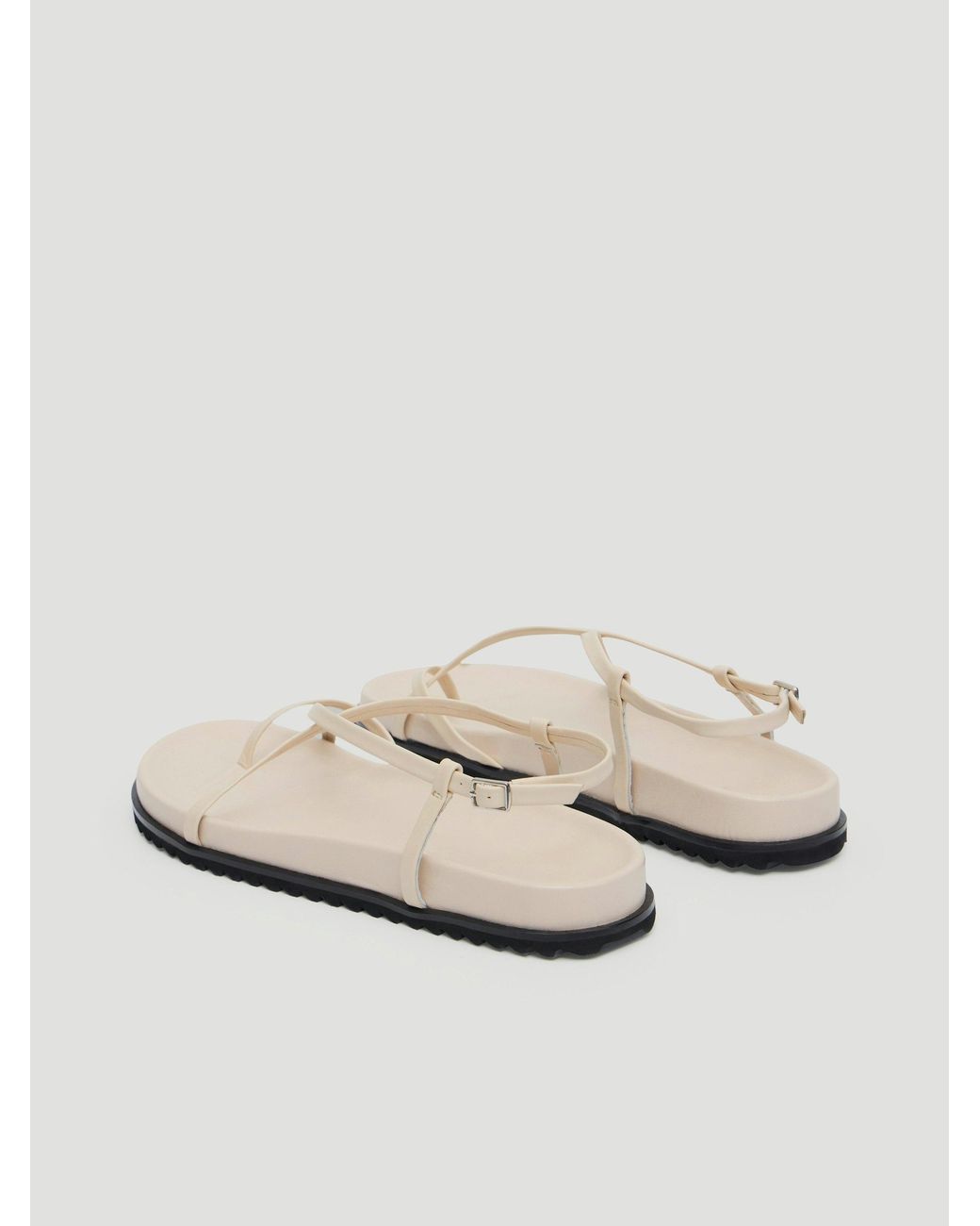 Hush Gray Theo Leather Strappy Sandals