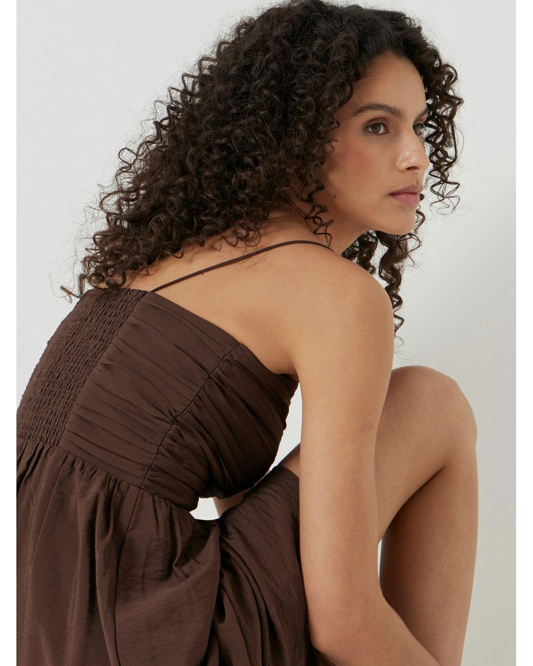 Hush Multicolor Air Flow Strappy Gathered Midi Dress