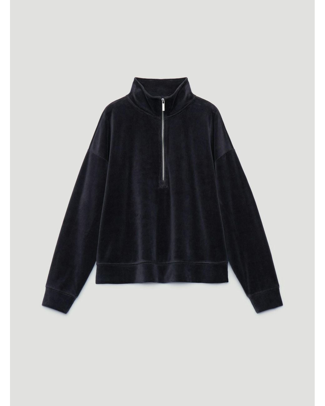 Hush Blue Aida Velour Half Zip Sweatshirt