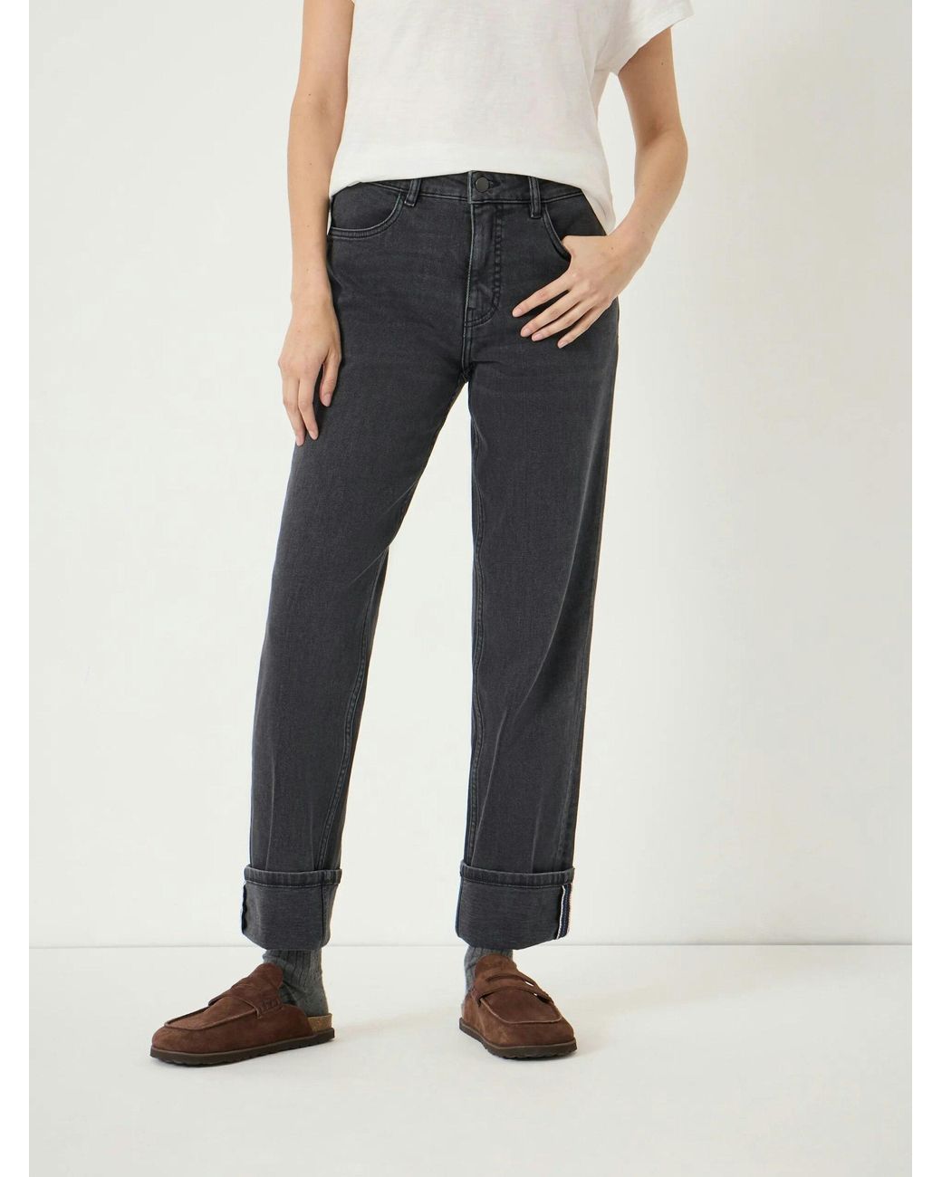 Hush White Agnes 2.0 Turn Up Jeans
