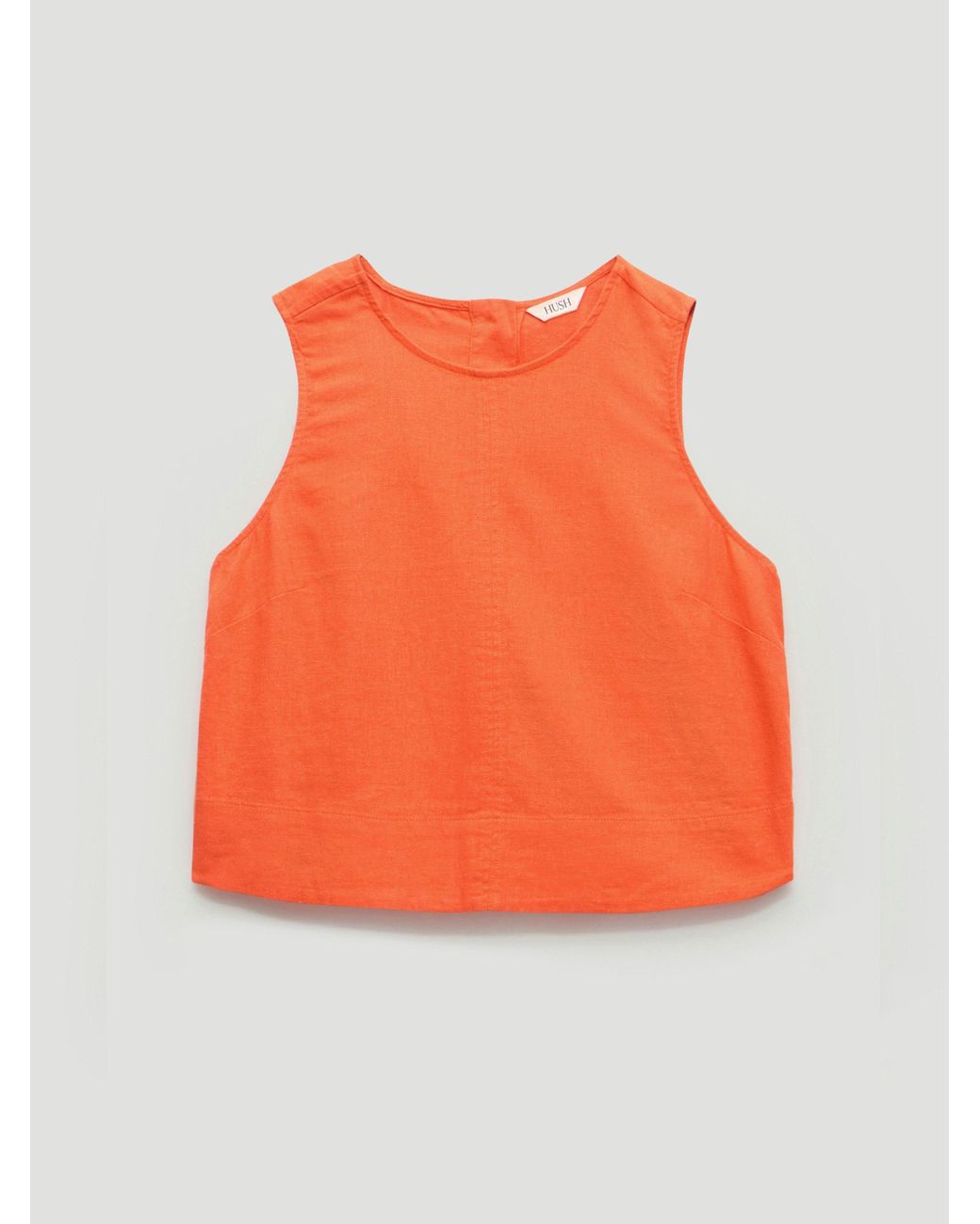 Hush Orange Vera Linen Blend Shell Top