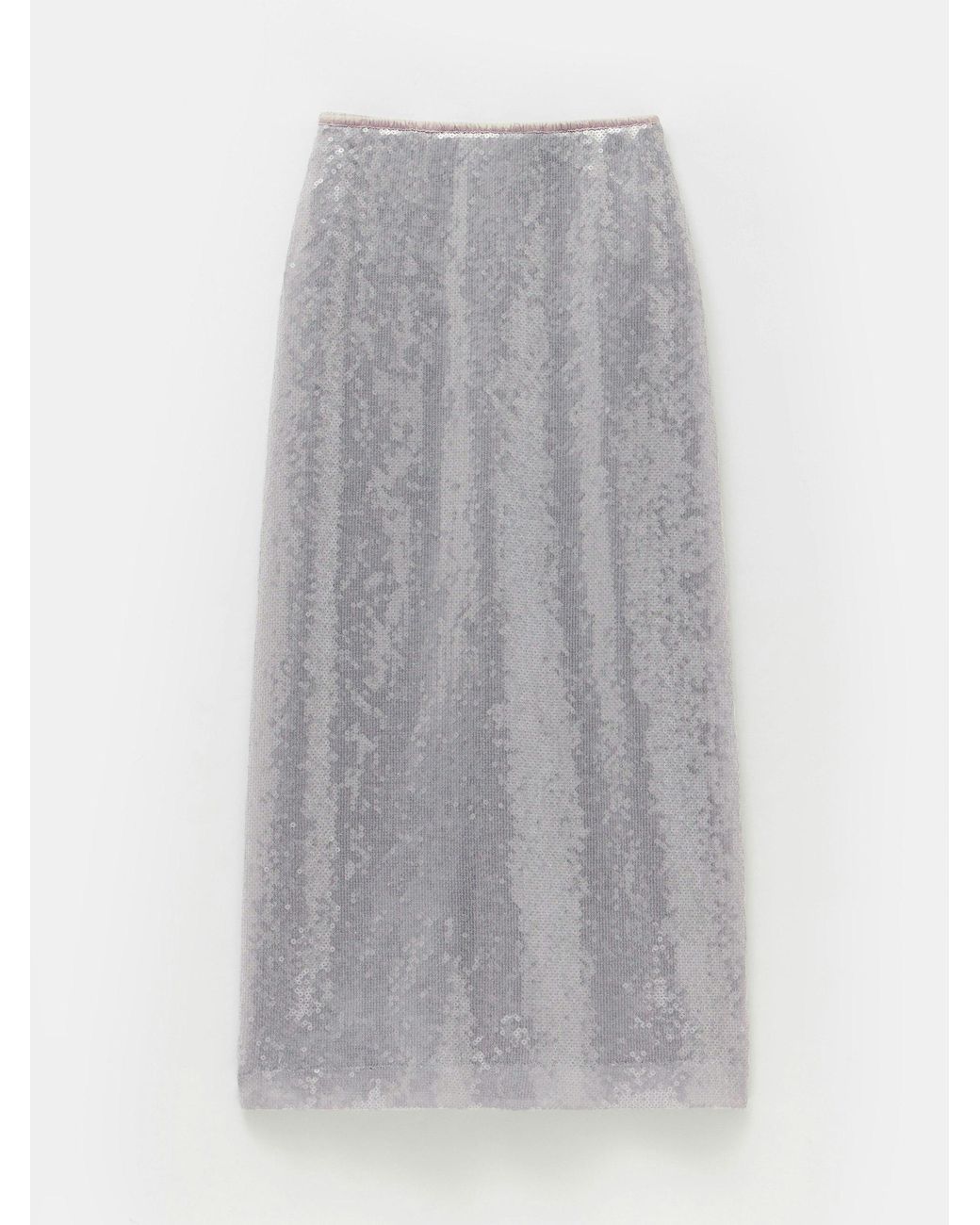 Hush White Anais Sheer Sequin Midi Skirt