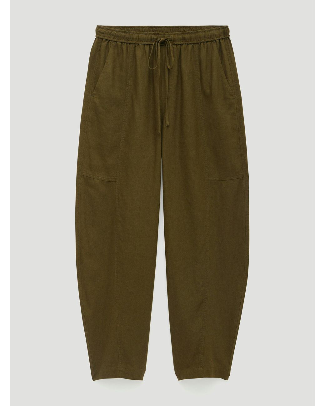 Hush Natural Tovi Linen Blend Barrel Leg Trousers