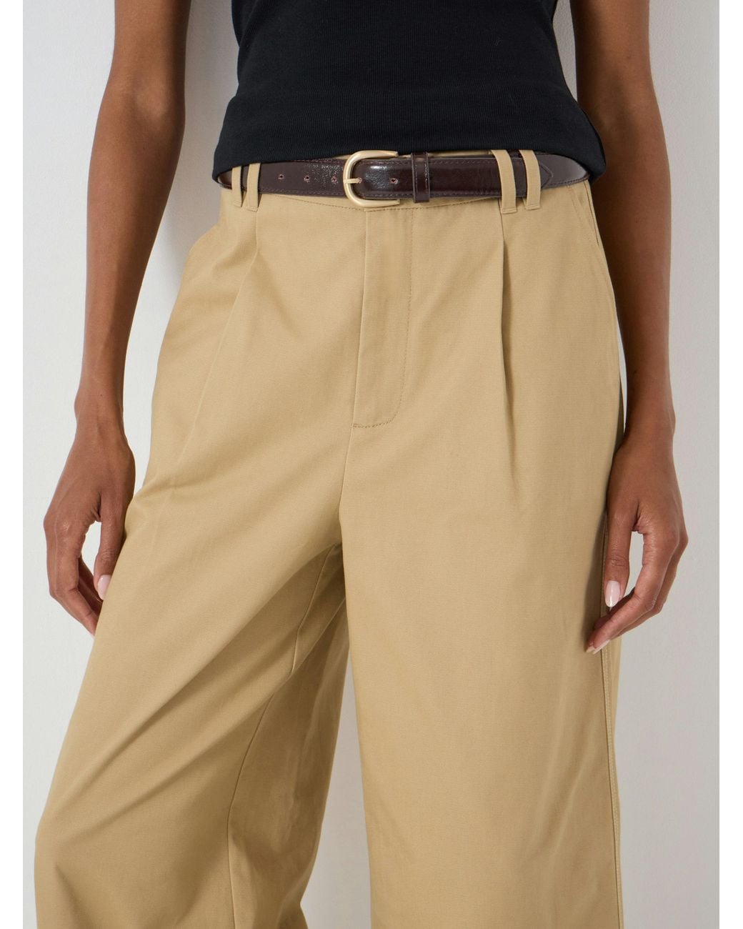 Hush Natural Tori Turn Up Wide Leg Trousers