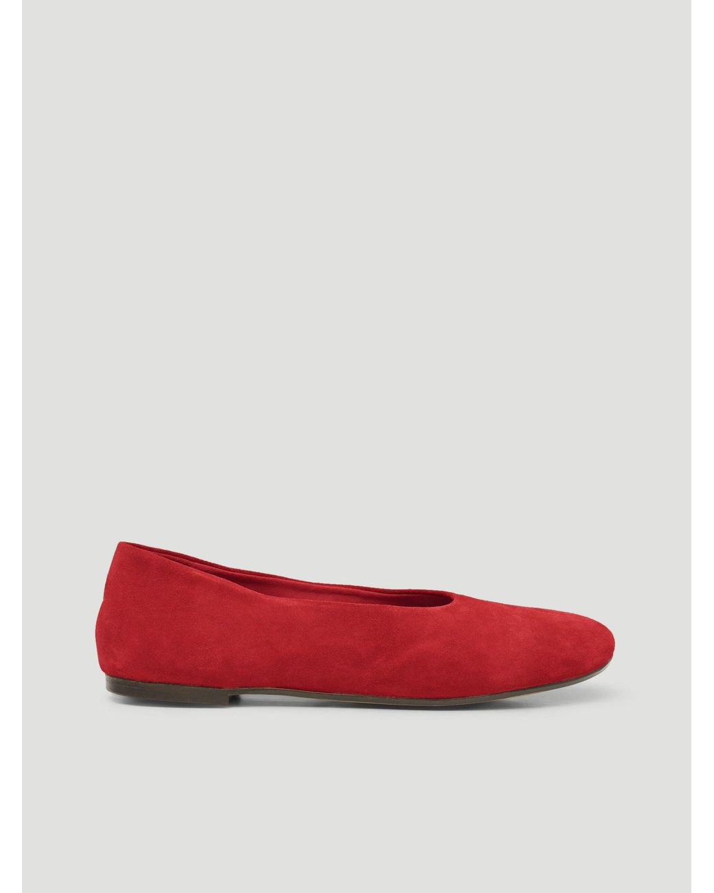 Hush Red Bertie Round Toe Suede Ballet Flats