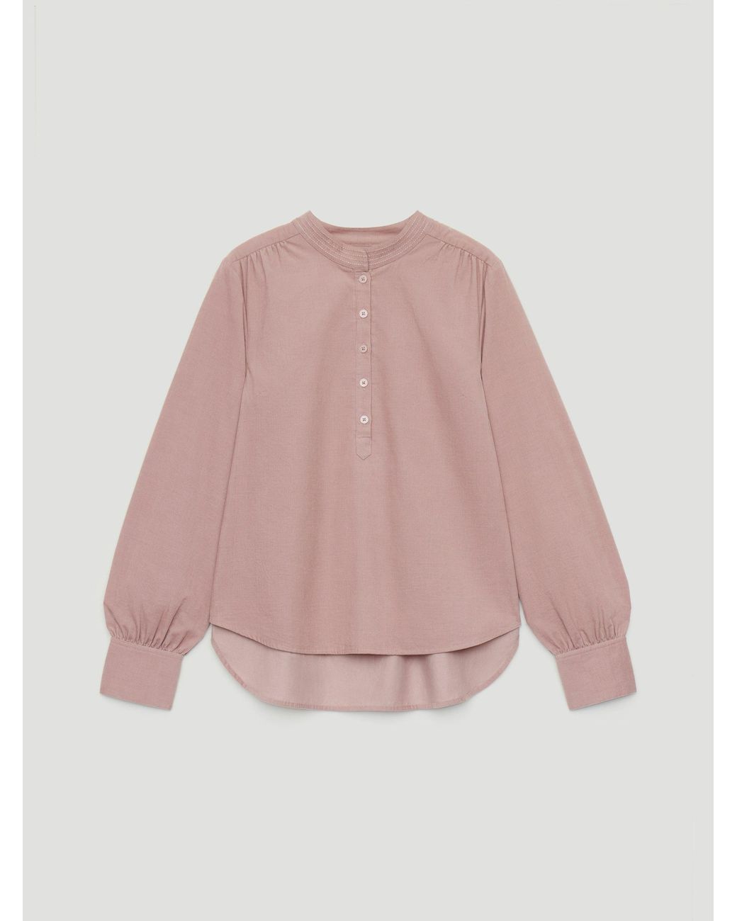 Hush Pink Cyra Long Sleeve Corduroy Blouse