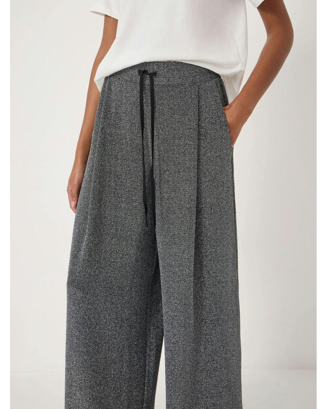 Hush Gray Taylor Metallic Wide Leg Trousers