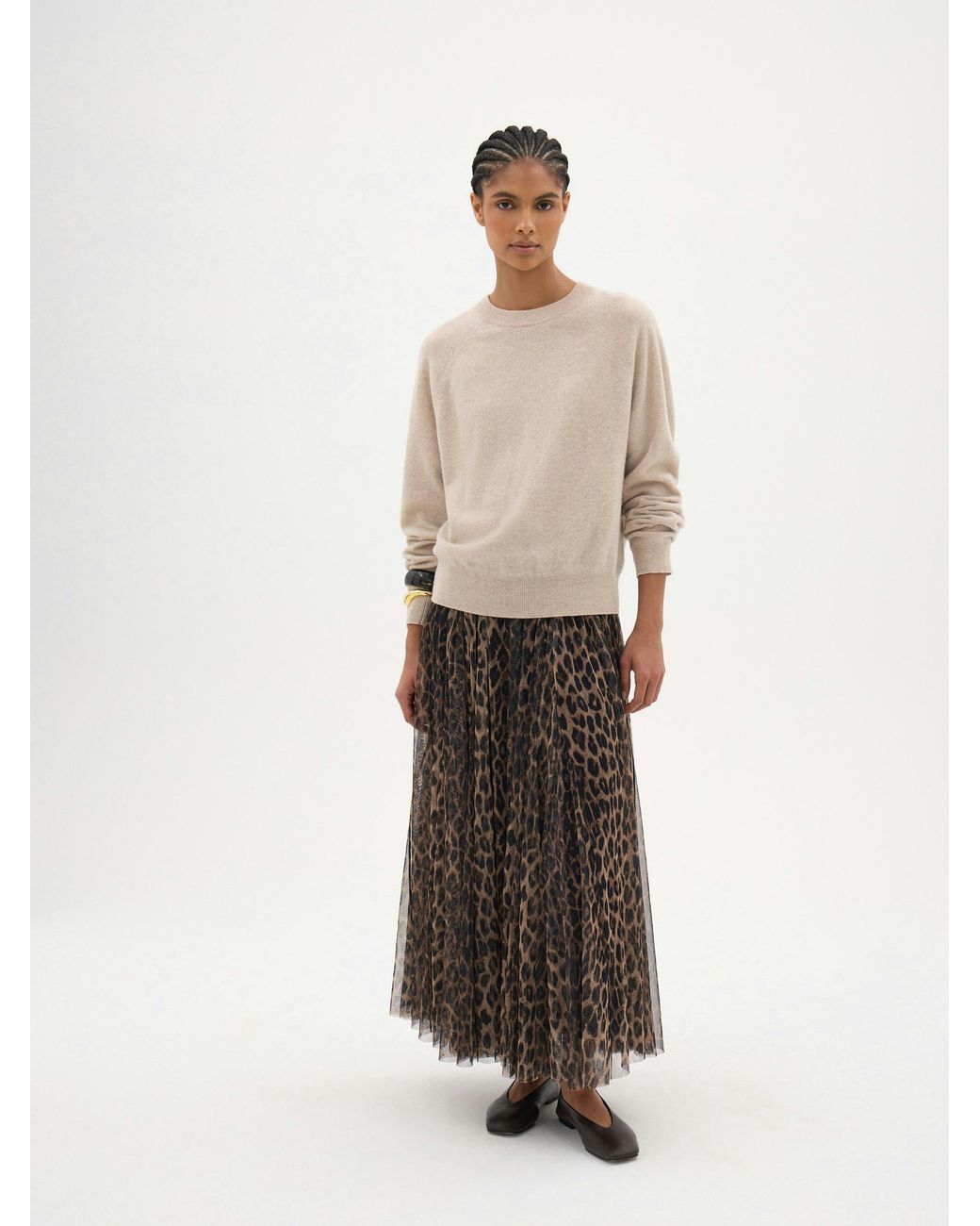 Hush Natural Neutral Anastasia Brushed Merino Wool Jumper