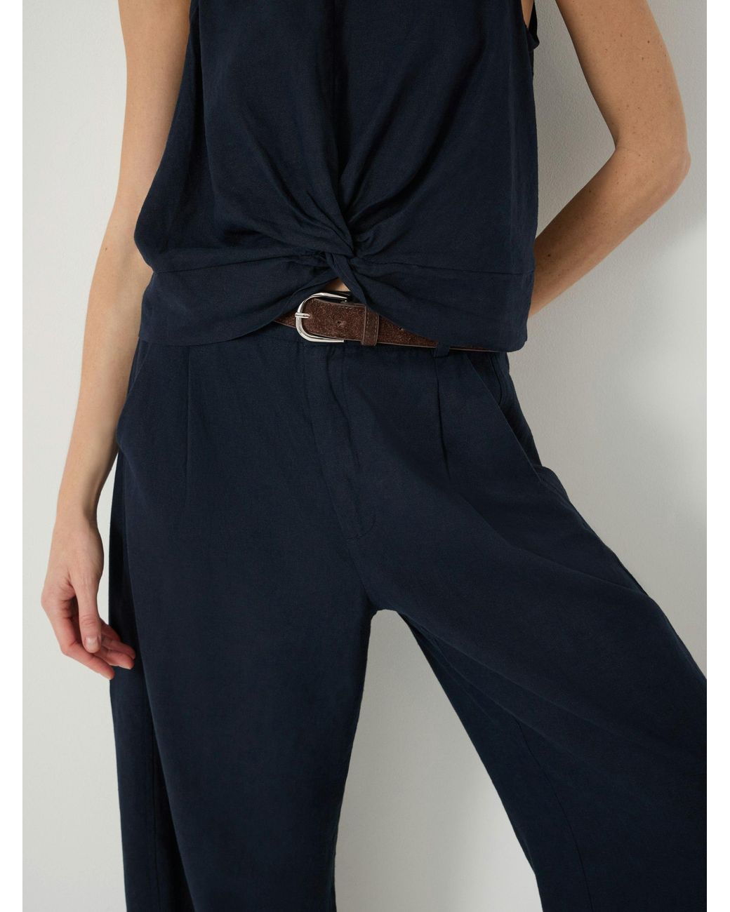 Hush Blue Maggie Twist Front Linen Top