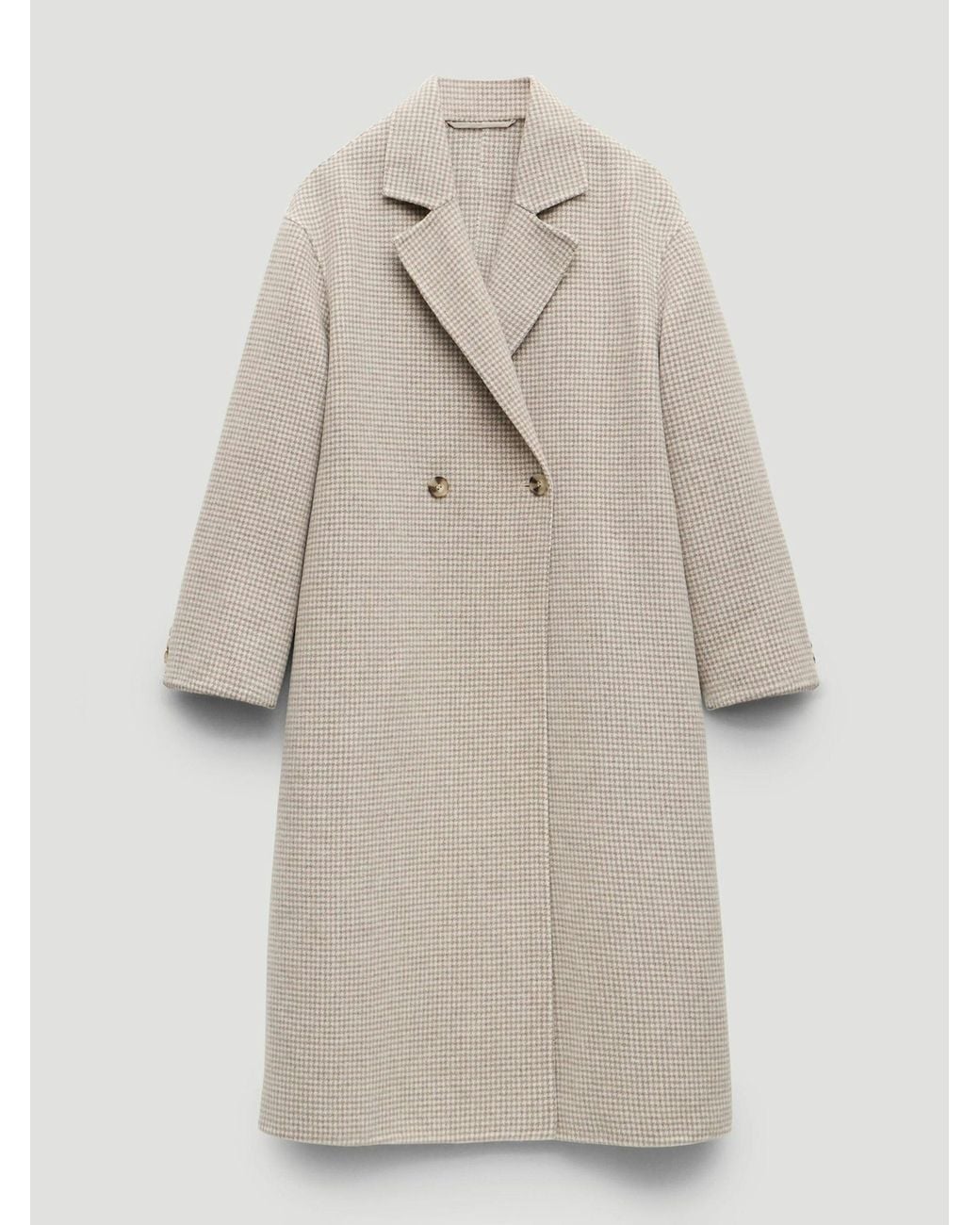 Hush Natural Mili Double Faced Wool Checked Coat