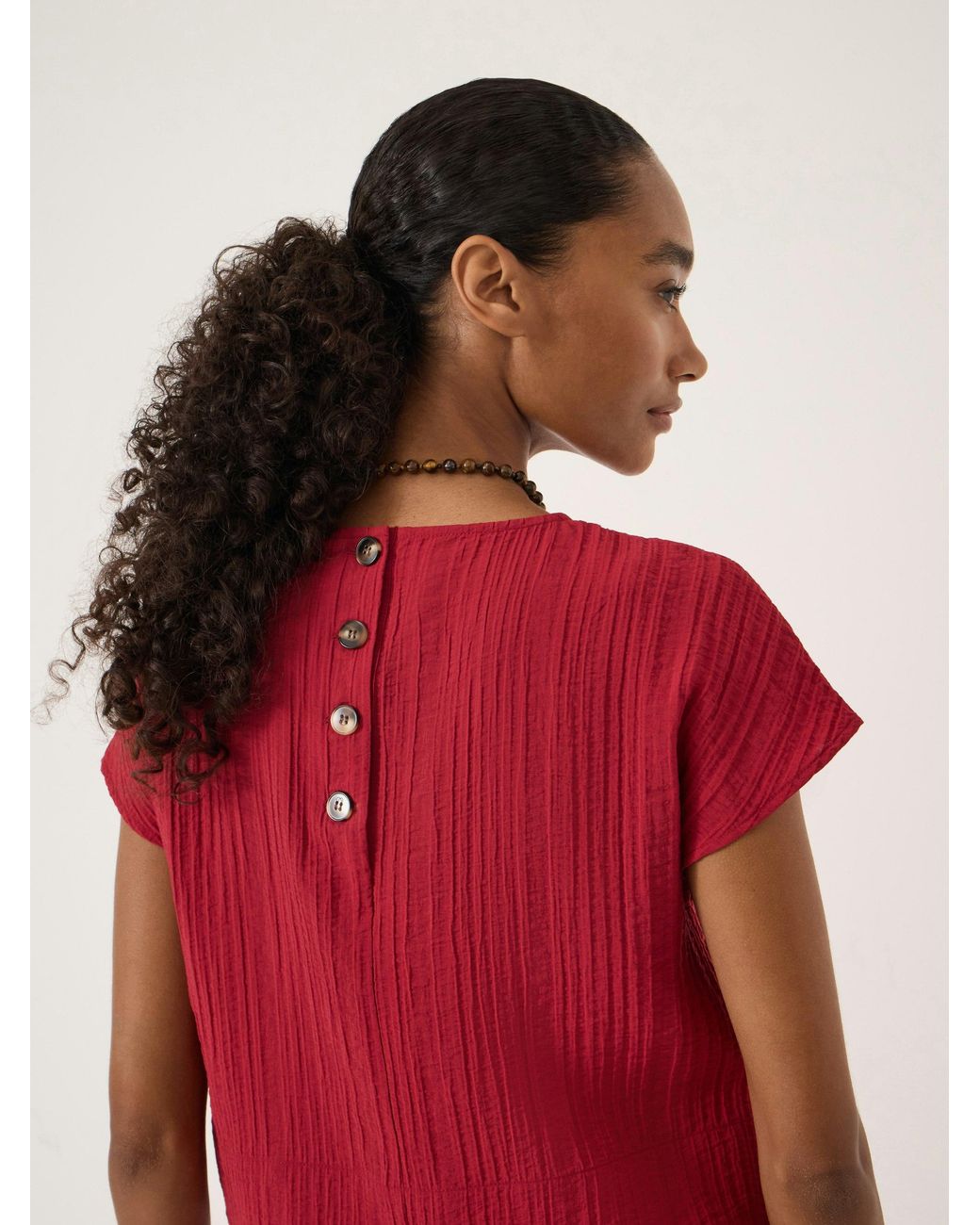 Hush Rein Crinkle Textured Shell Top